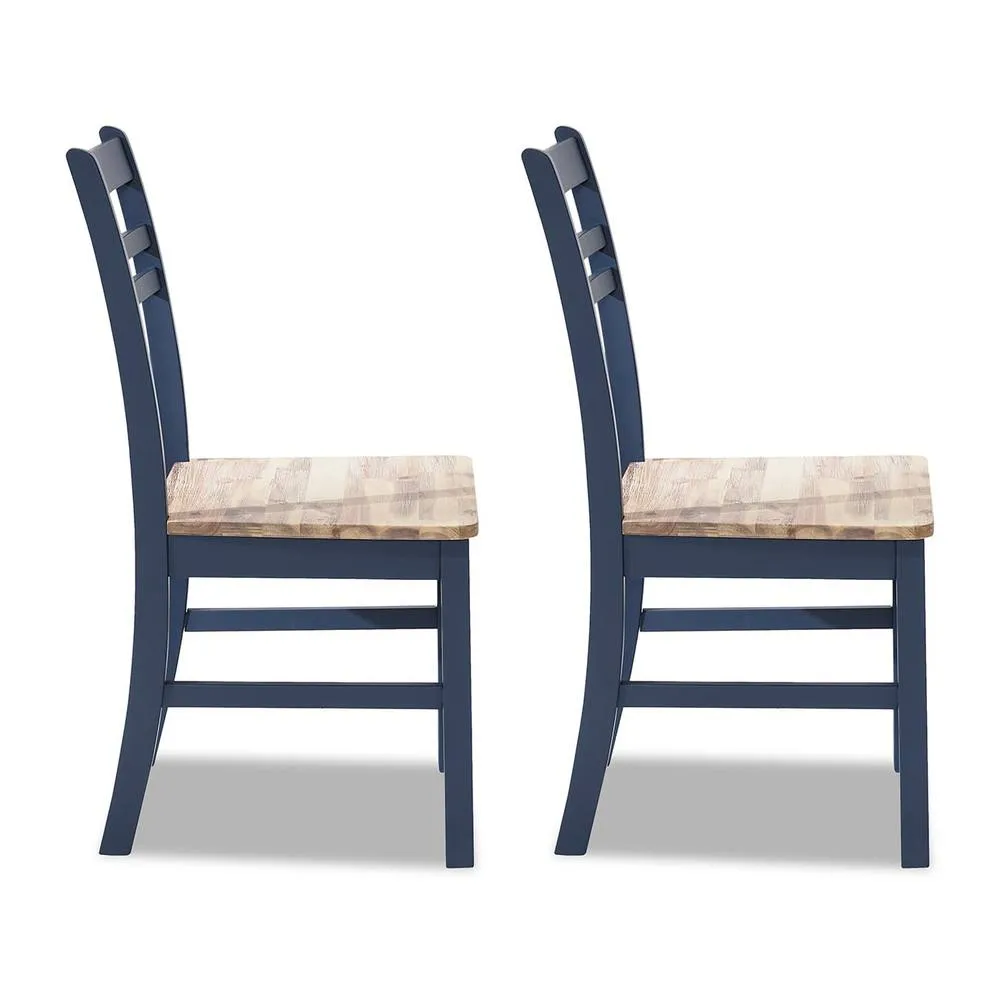 Statement Furniture Florence Country Style Wooden Chairs Set of 2 in Navy 1
