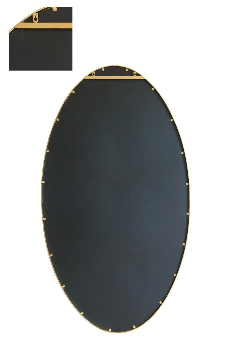 MirrorOutlet Gold Metal Framed Oval Wall Mirror 71" X 39" (180 x 100CM) 5