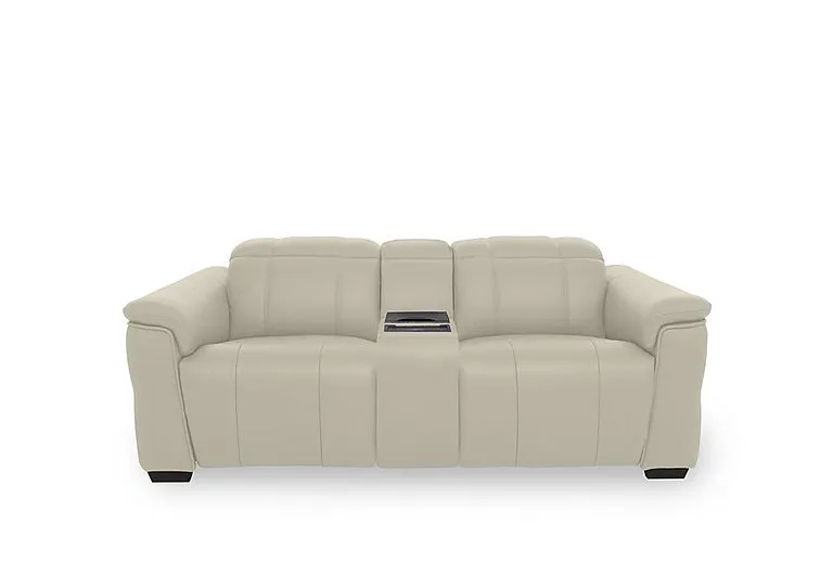 Inca NC Leather 2 Seater Power Recliner Sofa with Power Headrests and Fridge Console - Bone China - Sofas and Armchairs - In Time for Christmas