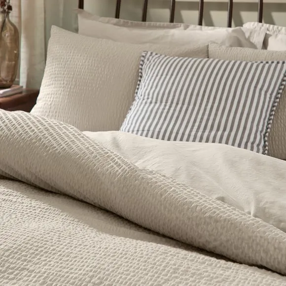 Yard Hebden Seersucker 100% Cotton Duvet Cover & Pillowcase Set 2