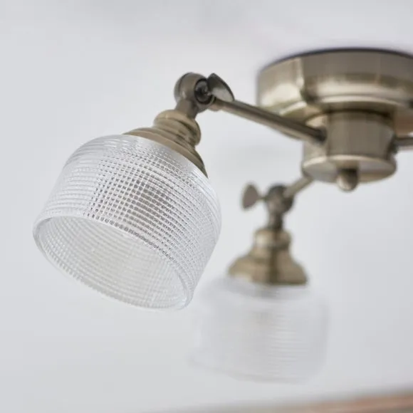 Amesbury Industrial 3 Light Semi Flush Ceiling Light 3