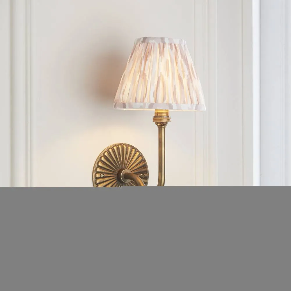 Netlighting Dahlia Swan & Ikat 16cm Wall Lamp Antique Brass Neutral Print in Gold 3