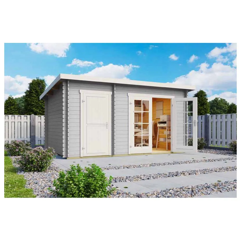 Lasita Maja Ltd Belmont 1-Log Cabin, Garden Room, Home Office - L420xW288.8xH222.3 cm in Light Tan 3