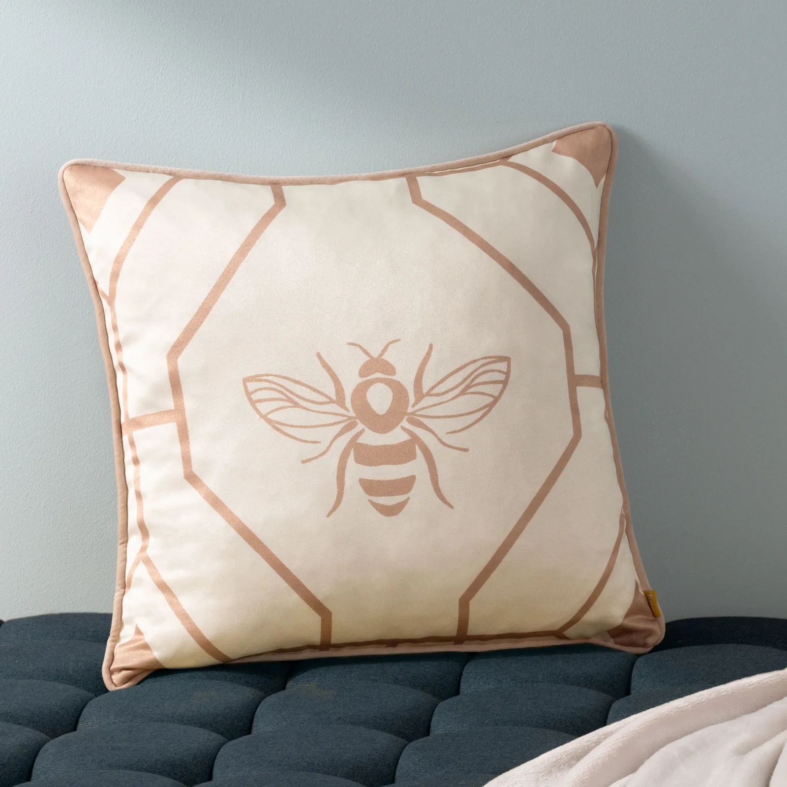 Furn Bee Deco Geometric Piped Cushion in Gold
