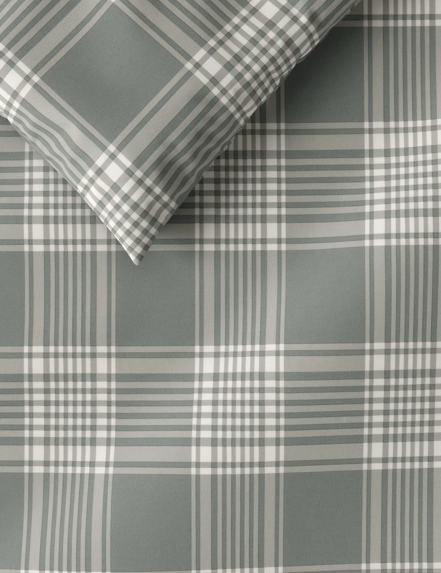 M&S Cotton Blend Checked Bedding Set