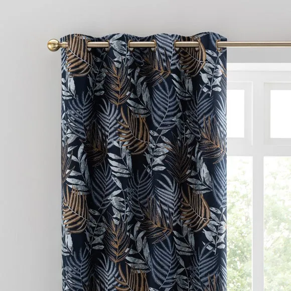 Leaf Jacquard Eyelet Curtains 1