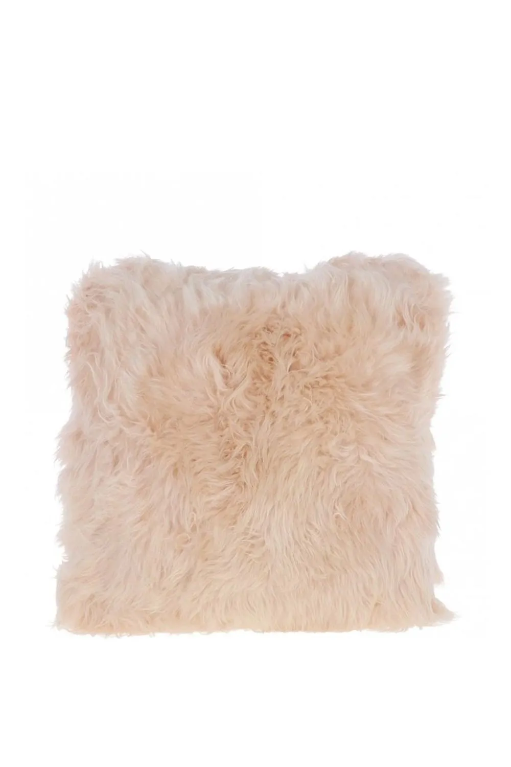 Fenland England Real Sheepskin Fluffy Cushion in Pink