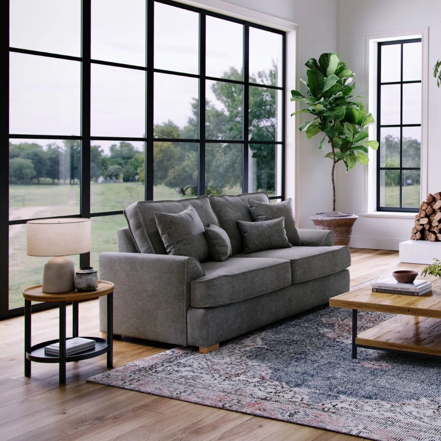 The Great Sofa Company Ophelia 2 Seater Chenille Sofa in Dark Grey 1
