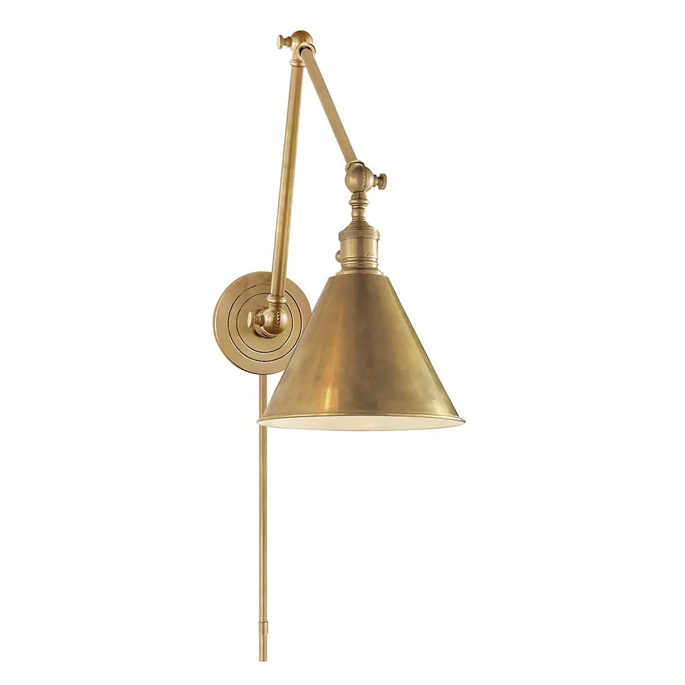 Visual Comfort Boston Functional Double Arm Library Wall Light Antique Brass 2