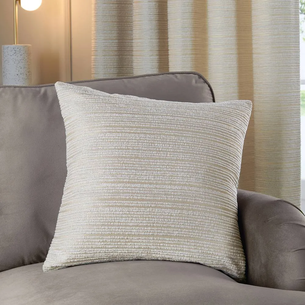 Paoletti Jupiter Chenille Jacquard Cushion in Off-White