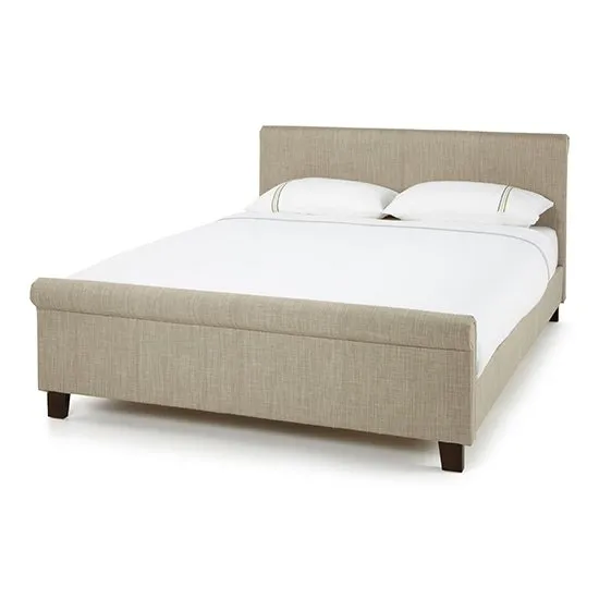 Hazel Linen Fabric Upholstered Double Bed