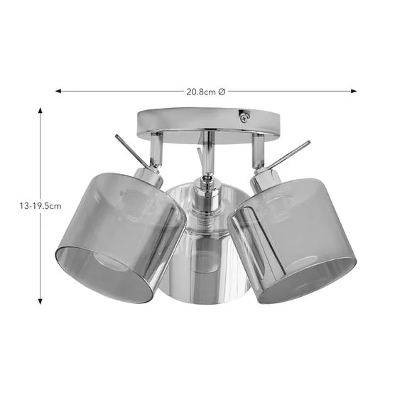 Erin 3 Light Adjustable Semi Flush Spotlight 6