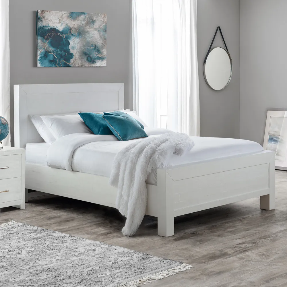 Hoxton White Wooden Bed Frame - 6ft Super King Size