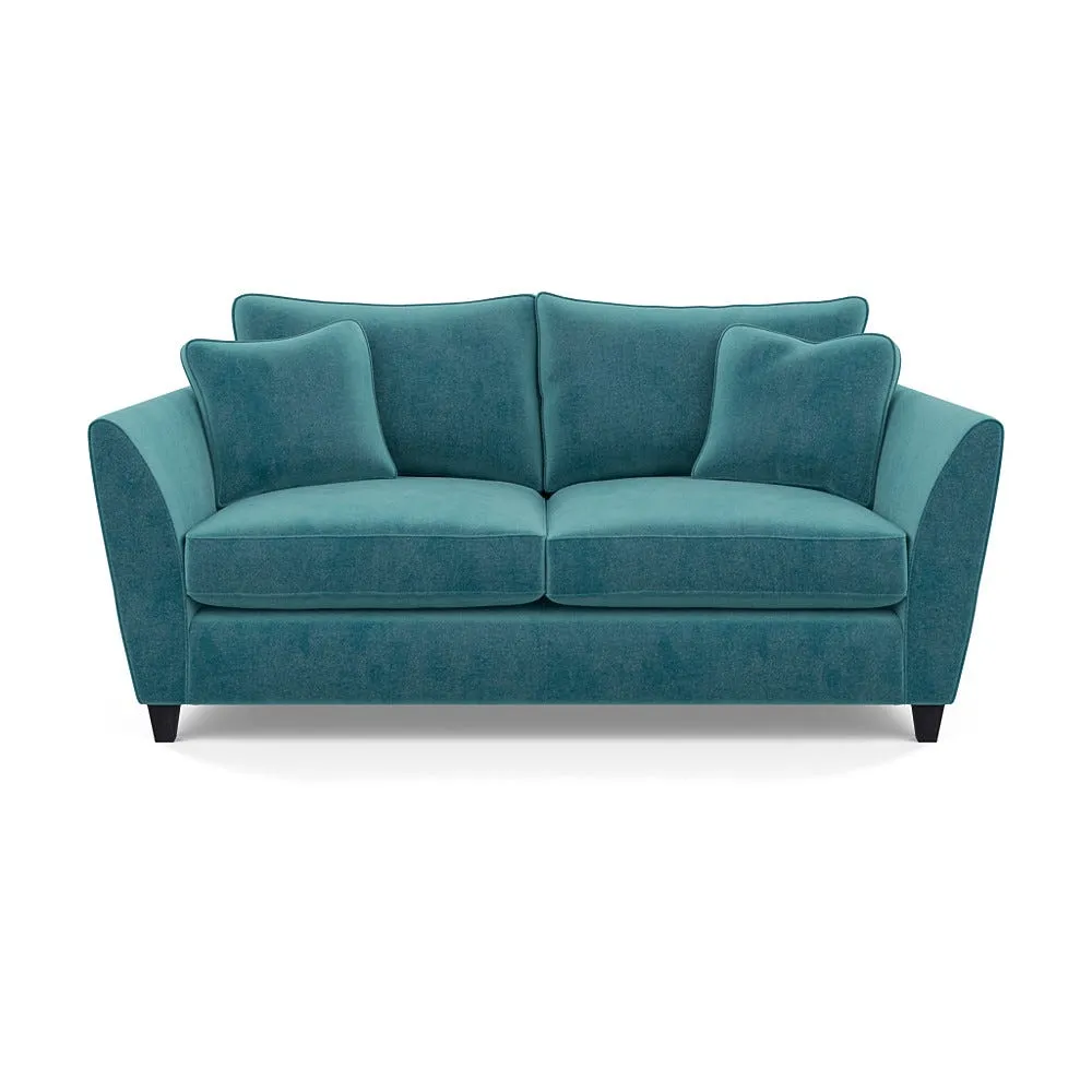 Heal's Torino 3 Seater Sofa Smart Luxe Velvet Airforce Blue Black Feet 1