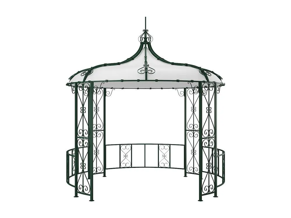 Vente-unique Wrought Iron-Style Metal Garden Pavilion - D300 X H305 Cm - Green 5