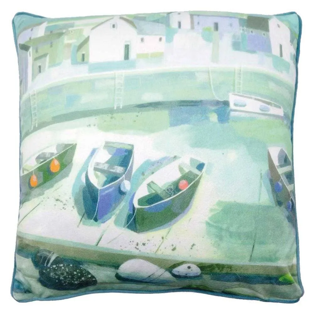 Claire Henley Pebble Collection Filled Cushion in Baby Blue