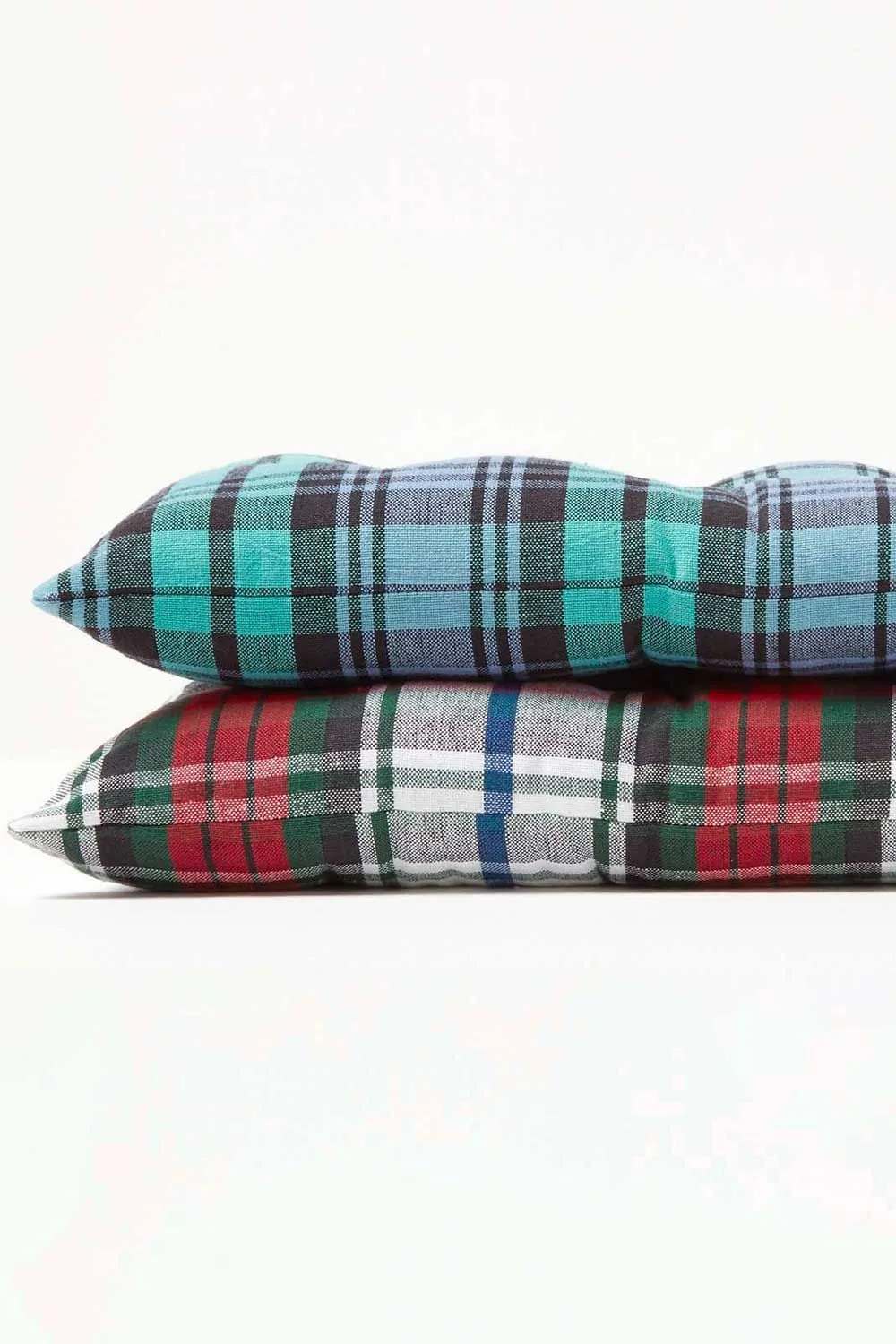 Homescapes Garden Bench Cushion Luxury 2 Seater Cotton Red Tartan Indoor Outdoor Pad 6