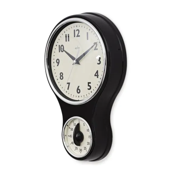 Acctim Kitchen Time Retro Quartz Timer Wall Clock 3
