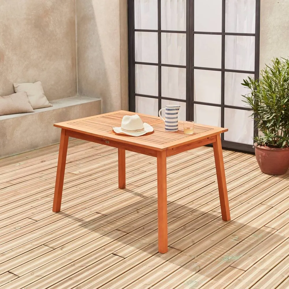 sweeek 6 to 8-seater extendable wooden garden table in Brown 5