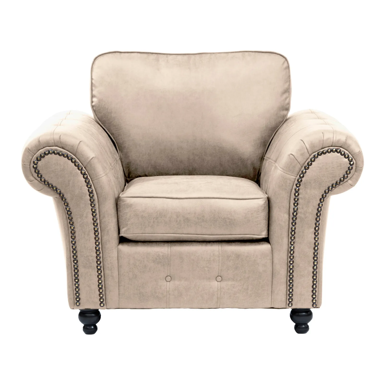 Oakland Faux Leather Armchair Beige