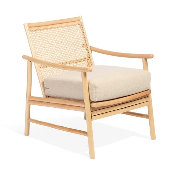 Desser Borneo Rattan Chair with Boucle Cushion 2