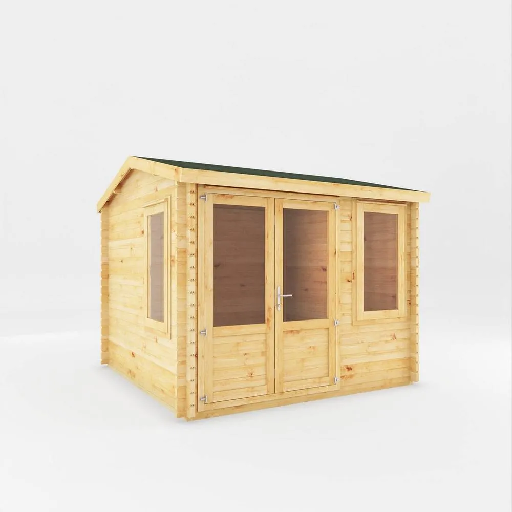 Mercia 3 x 3 m Home Office Elite 28 mm Log Cabin - L314.3 x W303.2 x H260 cm in Brown
