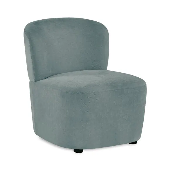 Return - Lunetta Chenille Armless Accent Chair, Riviera Blue 6