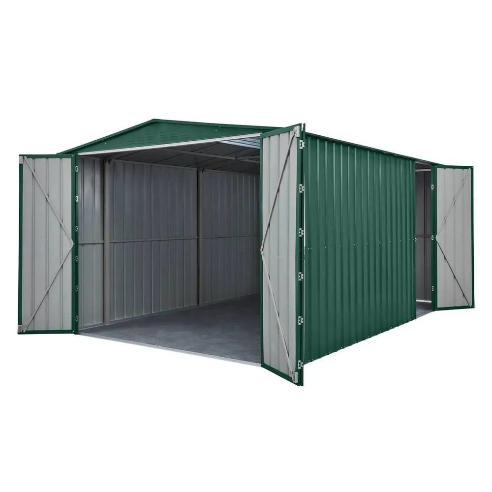 Mercia 10 x 15 Feet Globel Dual Door Workshop Garage - Steel/Metal - Green 4