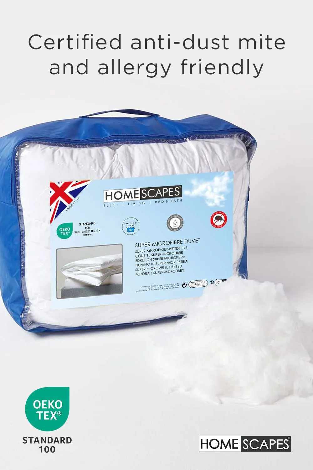 Homescapes Luxury Hotel Quality Super Microfibre 13.5 Tog Winter Duvet in White 5