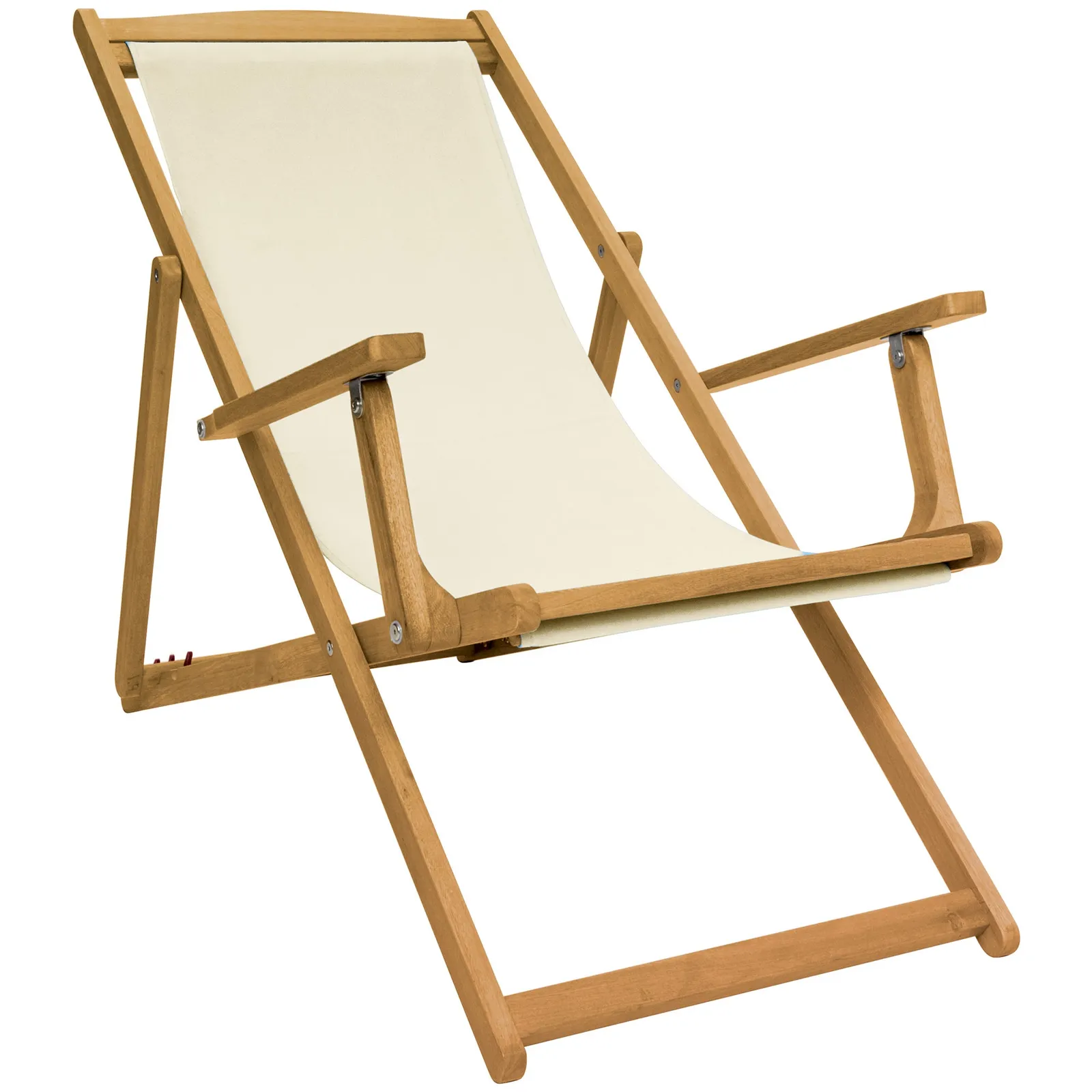 Eucalyptus Cream Wooden Deck Chair