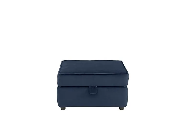 Felix Fabric Storage Footstool - Navy