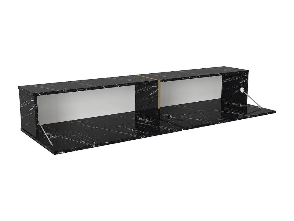 Vente-unique Wall - Mounted TV Stand With 2 Doors - Black Marble Effect - DINOMA 6