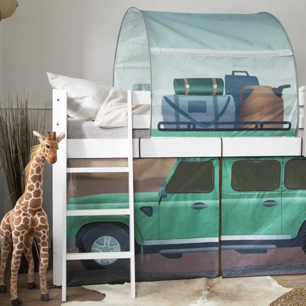 Nöa and Nani Moro Cabin Bed Midsleeper with Slide & Safari Package in White 4