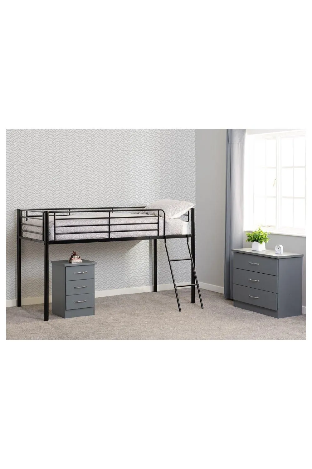 Seconique Kora Mid Sleeper Single in Black