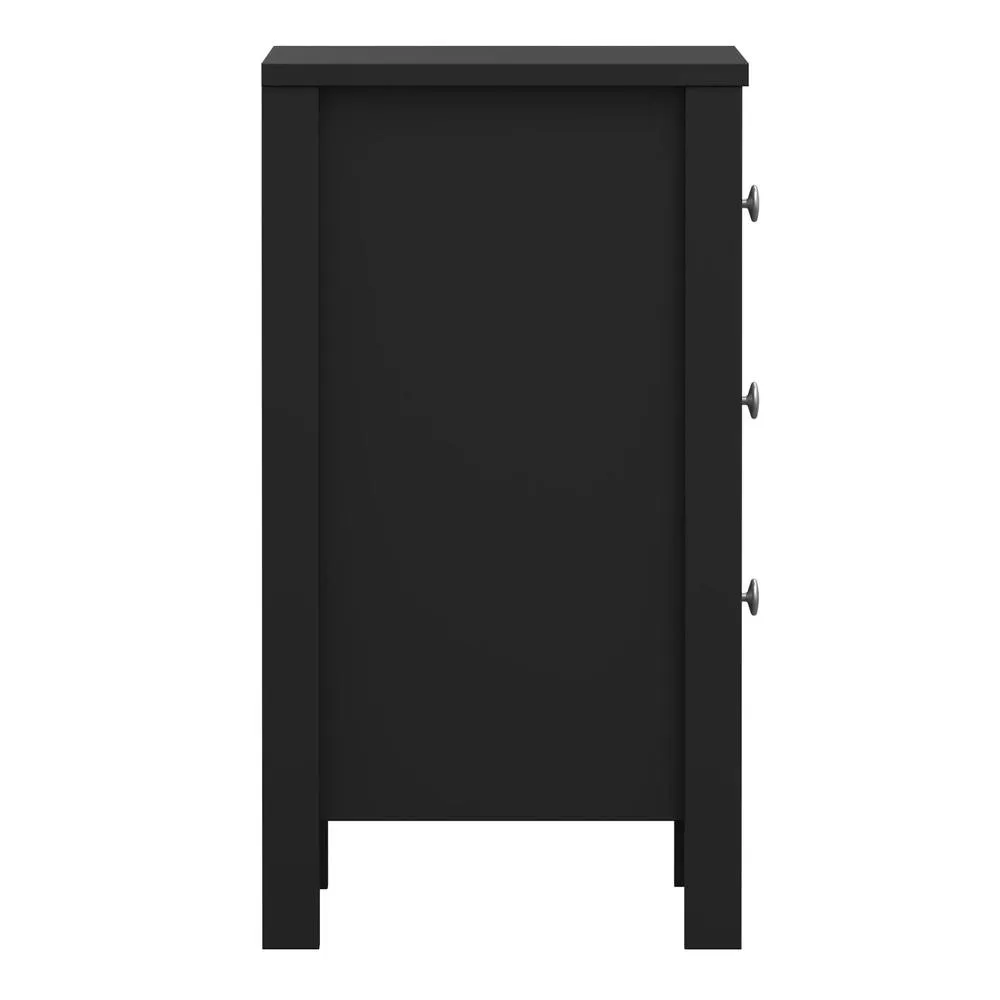 Furniture To Go Madrid Bedside Table 3 Drawers in Matt Black 4