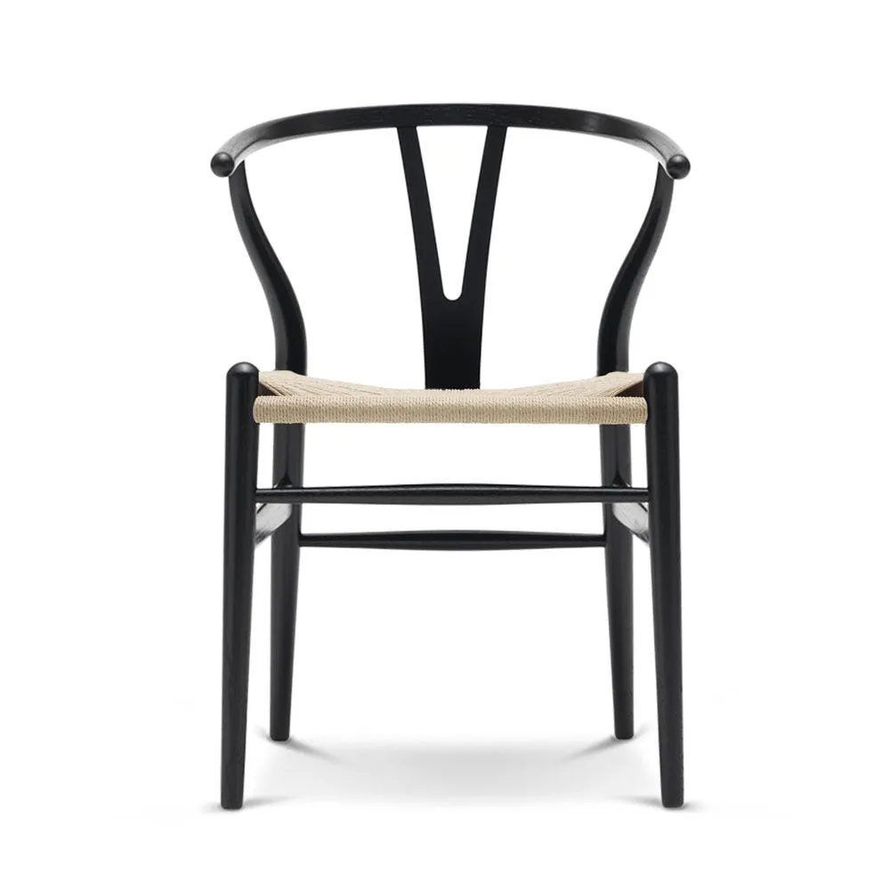 Heal's Wishbone Chair CH24 Black Ash Natural Paper Cord Seat 2