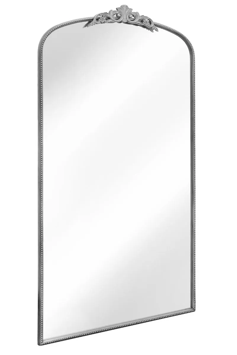 MirrorOutlet Silver Metal Framed Arched Wall Mirror 68" X 38" (174CM X 96CM) 4