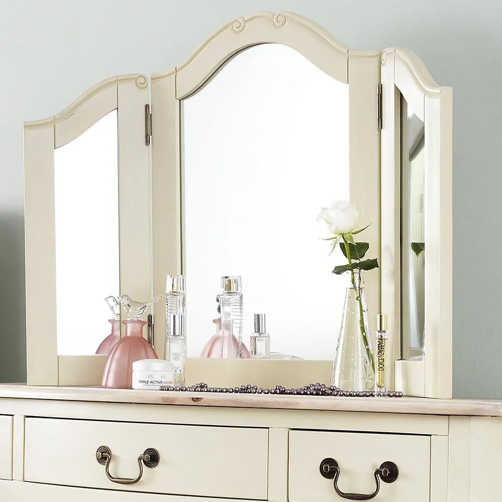 Statement Furniture Juliette 3-Way Dressing Table Mirror in Ivory 1