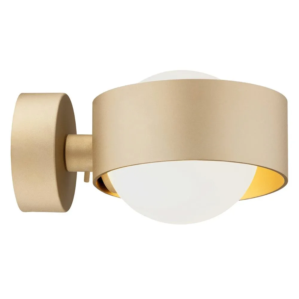 Netlighting Massimo Plus Outdoor Globe Wall Lamp Opal Matt Gold IP44