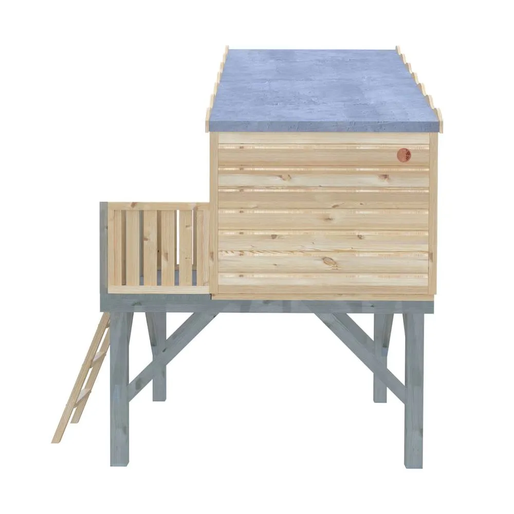 Shires Command Post + Platform Playhouse Kid's Wendy House in Brown 5