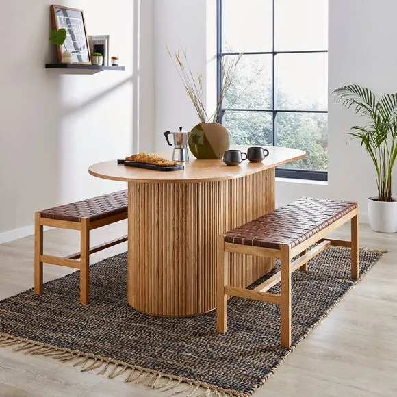 Amari 6 Seater Oval Dining Table, Ash Brown 5