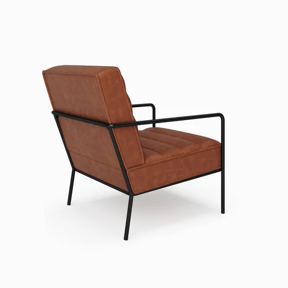 Bookham Faux Leather Metal Arm Accent Chair 3