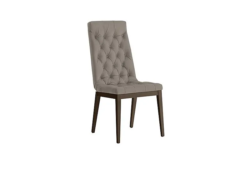 Palazzo Capitonne Buttoned Dining Chair in Dark Walnut - Scarlet Taupe