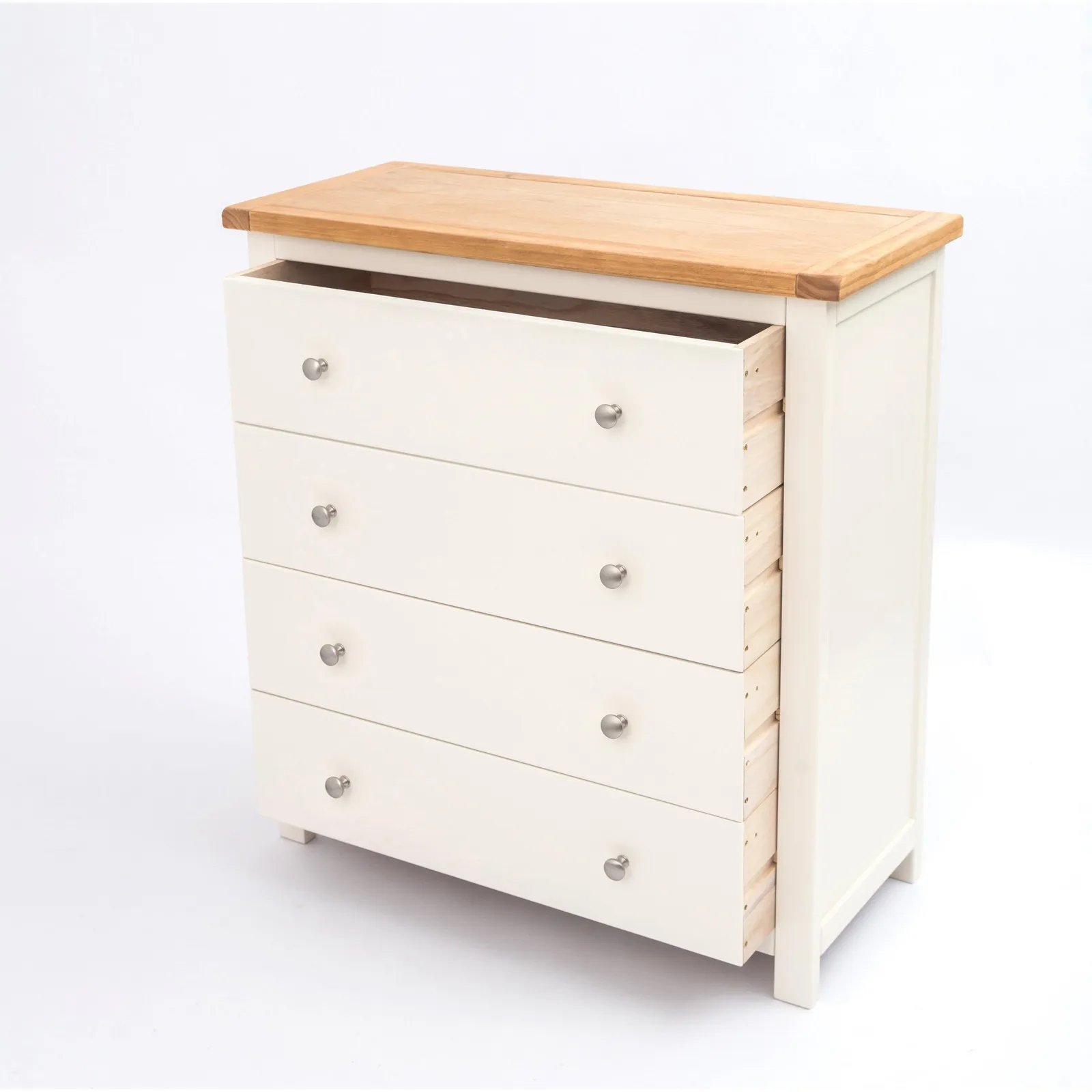Cabinet Bits Maggiori 4 Drawer Chest of Drawers Chrome Knob in Off-White 4