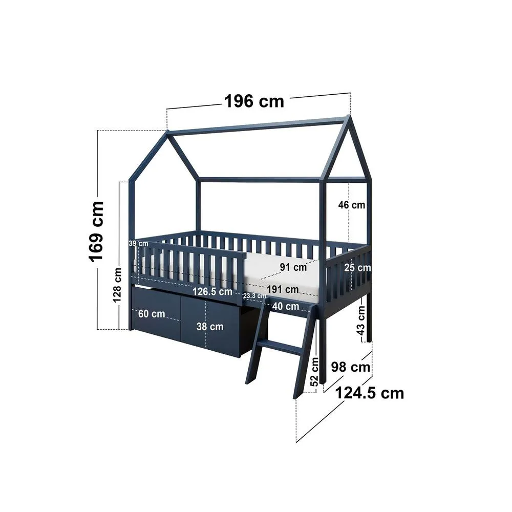 Flair Explorer Single Mid Sleeper Bed with Toy Box in Navy 5