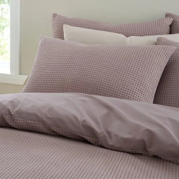 Ashton Cotton Waffle 100% Cotton Standard Pillowcase Pair 1
