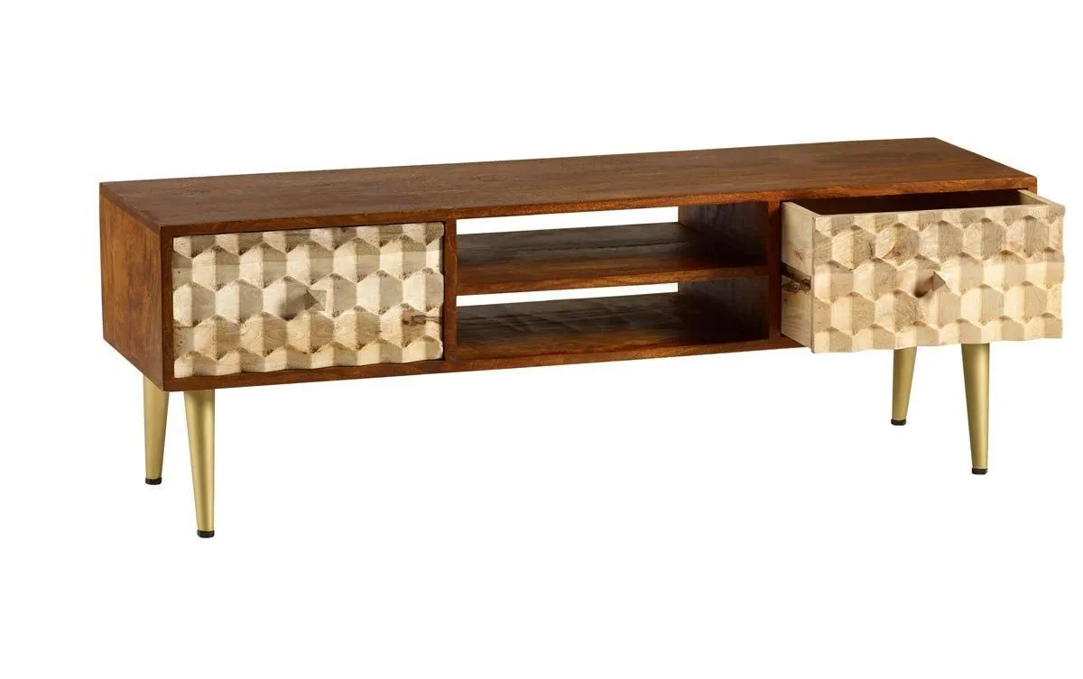 IH Design Koda Retro Large Plasma TV Unit in Brown 3