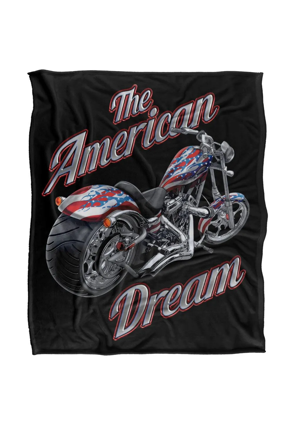 JQ Licensing James Piazza The American Dream Motorcycle Silky Touch Super Soft Throw Blanket 152 X 127 cm in White
