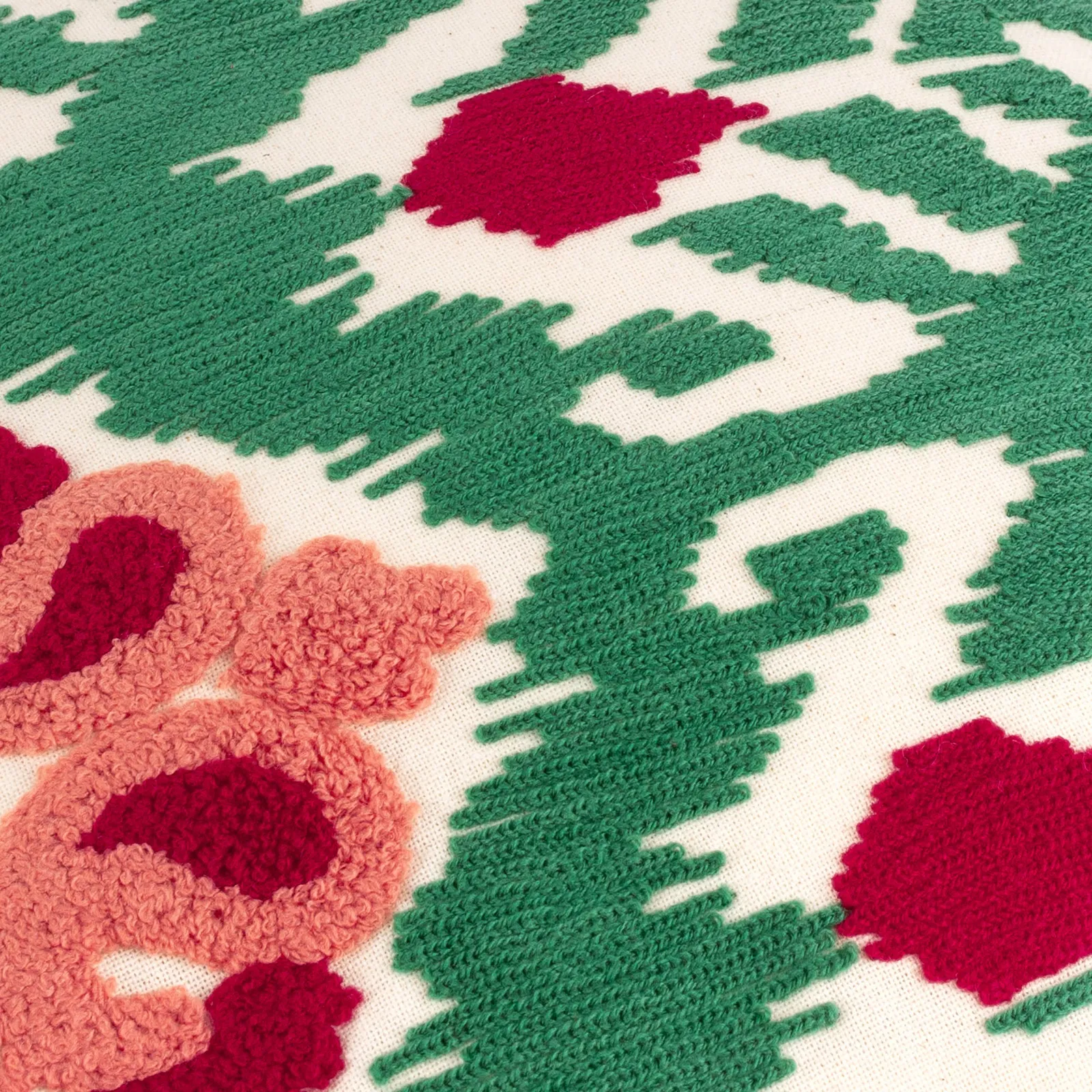 Paoletti Henderson Embroidered 100% Cotton Cushion in Pink 6