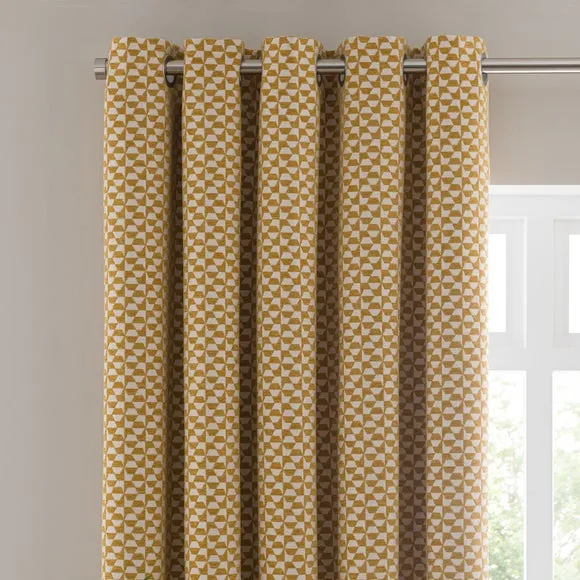 Geo Checkerboard Eyelet Curtains 1